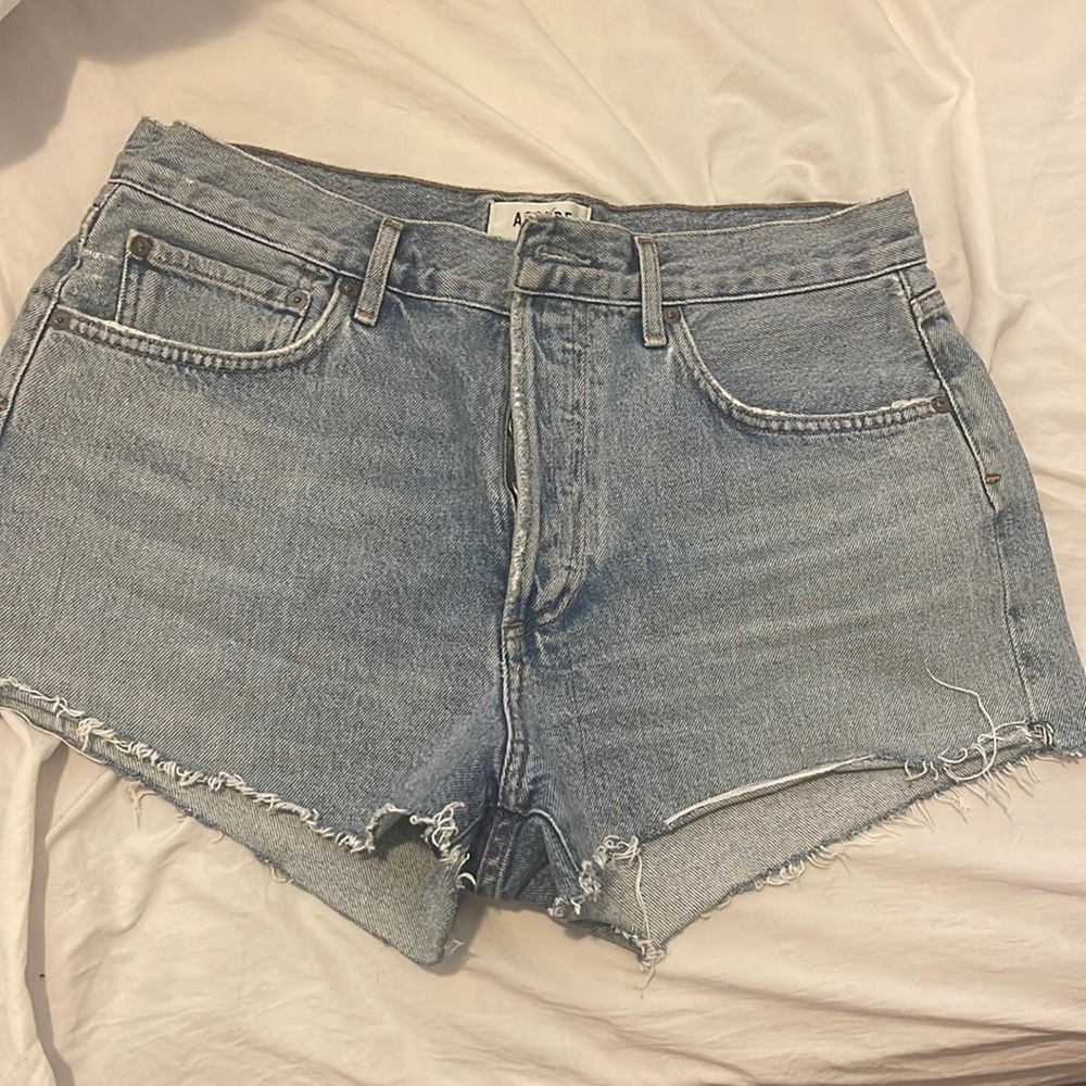 Agolde Parker Blue Denim Shorts Size 28